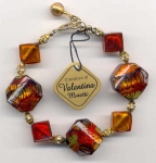 Valentina Moretti_Tapestry Octagon Shaped_ Red_Topaz Venetian Bead Bracelet